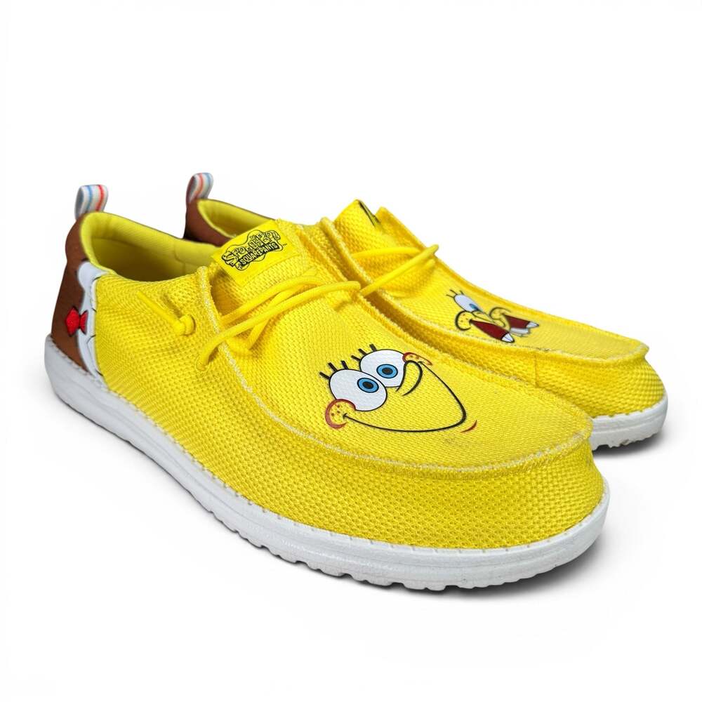 Hey Dude x SpongeBob SquarePants Size M12 Wally Yellow Loafers